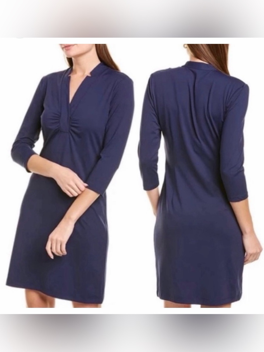 J McLaughlin Molly Midi Dress Navy V-Neck‎